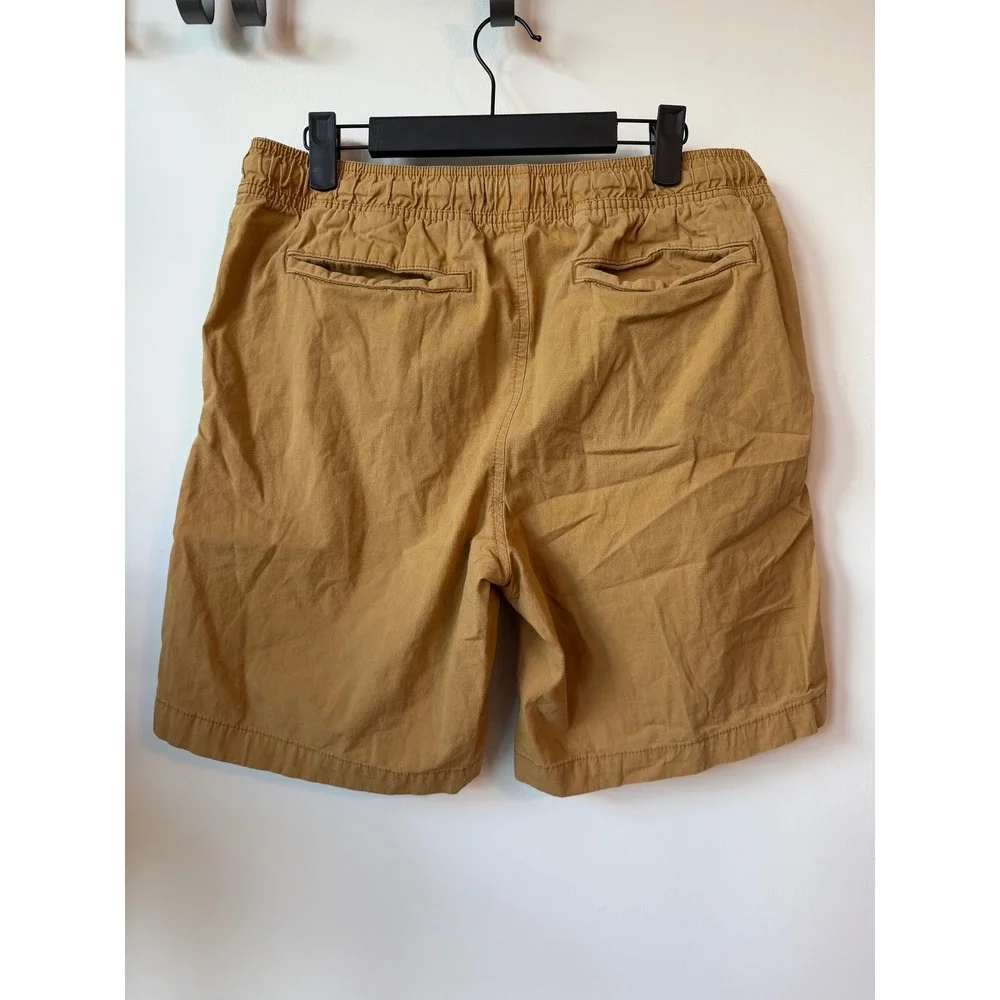 Banana Republic Mens Deck Shorts Mustard Yellow Ochre Elastic Waist Medium 1141